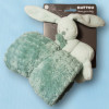 Lapin NATTOU doudou couverture vert menthe