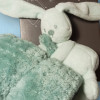 Lapin NATTOU doudou couverture vert menthe