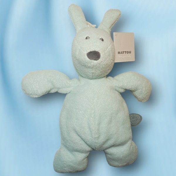 Lapin NATTOU peluche vert clair Bonnie