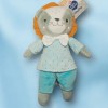 Lion MOTS D'ENFANTS doudou bleu et gris