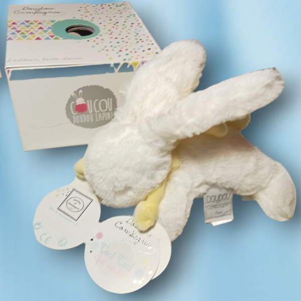Lapin DOUDOU ET COMPAGNIE blanc et jaune