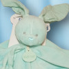 Lapin BABY NAT doudou plat bleu menthe