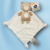 Ours MOTS D'ENFANTS doudou cape beige et blanc