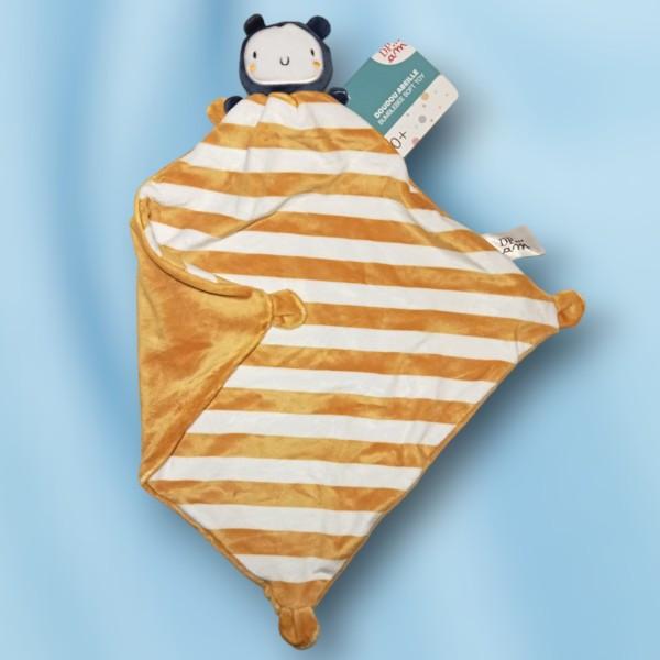 Abeille DPAM Du Pareil Au Même doudou orange et blanc
