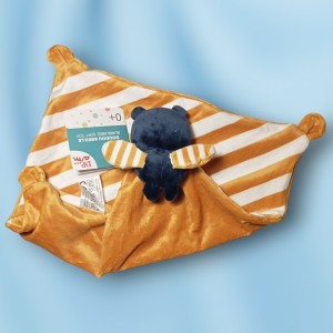 Abeille DPAM Du Pareil Au Même doudou orange et blanc