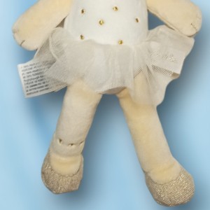 Chat NICOTOY peluche beige et or