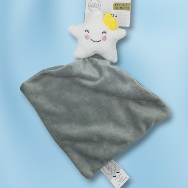 Étoile BÉBÉ DOUCEUR doudou gris